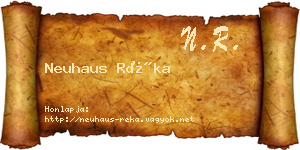 Neuhaus Réka névjegykártya