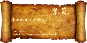 Neuhaus Réka névjegykártya